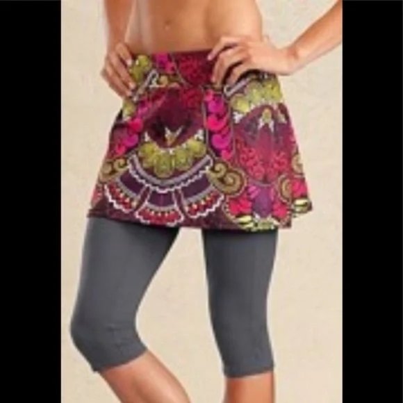 Athleta Powermesh CYA Athletic Colorful Print Stretch Skirt Women's Large Tall - Picture 1 of 8